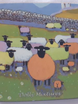coloured sheep coaster gift